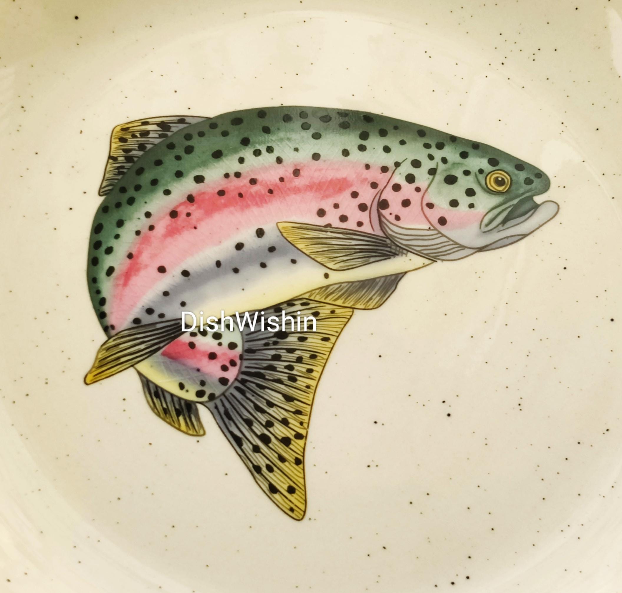 Set of 3 Folkcraft Rainbow Trout Dinner Plates – Scotty Z Vintage