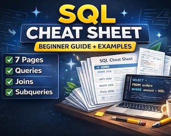 SQL Cheat Sheet for Beginners | Quick Reference Guide with Examples (PDF Download)