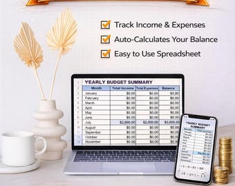 Monthly Budget Tracker Google Sheets | Income & Expense Spreadsheet | Personal Finance Template