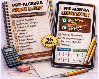 Pre-Algebra Cheat Sheet | 36 Page Math Study Guide (PDF Download)