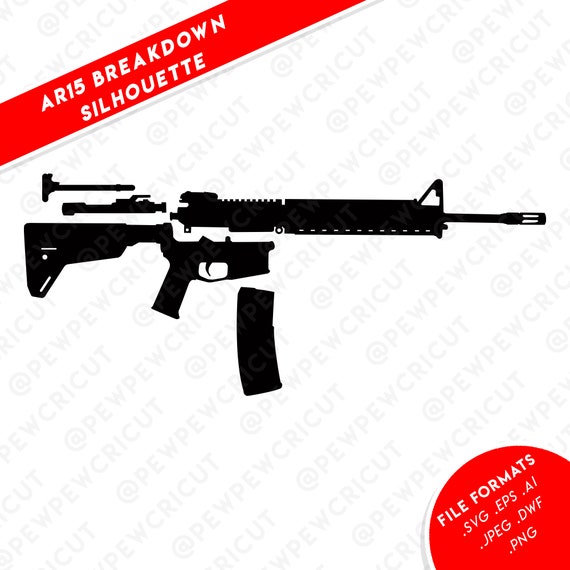 AR15 Breakdown Silhouette SVG Gun Cricut Files Rifle Gun Etsy Australia