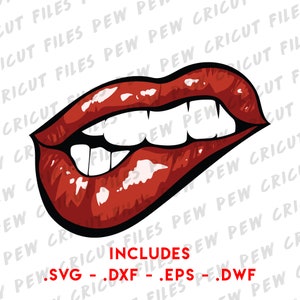 Sexy Lips SVG Vector Biting Lip