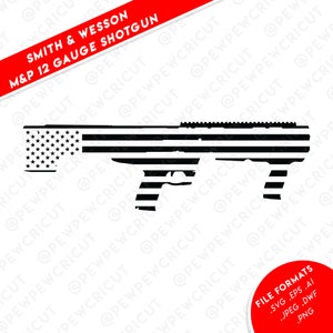 M&P12 USA SVG - Cricut Files - Smith and Wesson Silhouettes - 12 gauge - Shotgun - Decal File - Clip Art