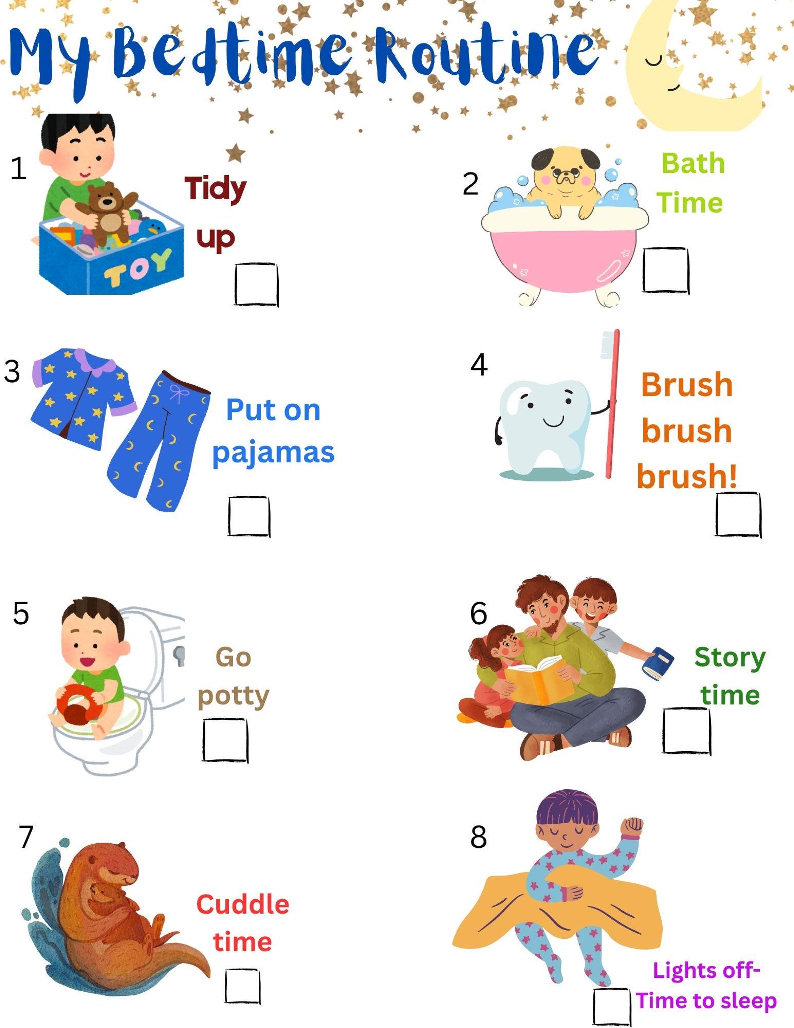 Bedtime Routine Printables - Etsy