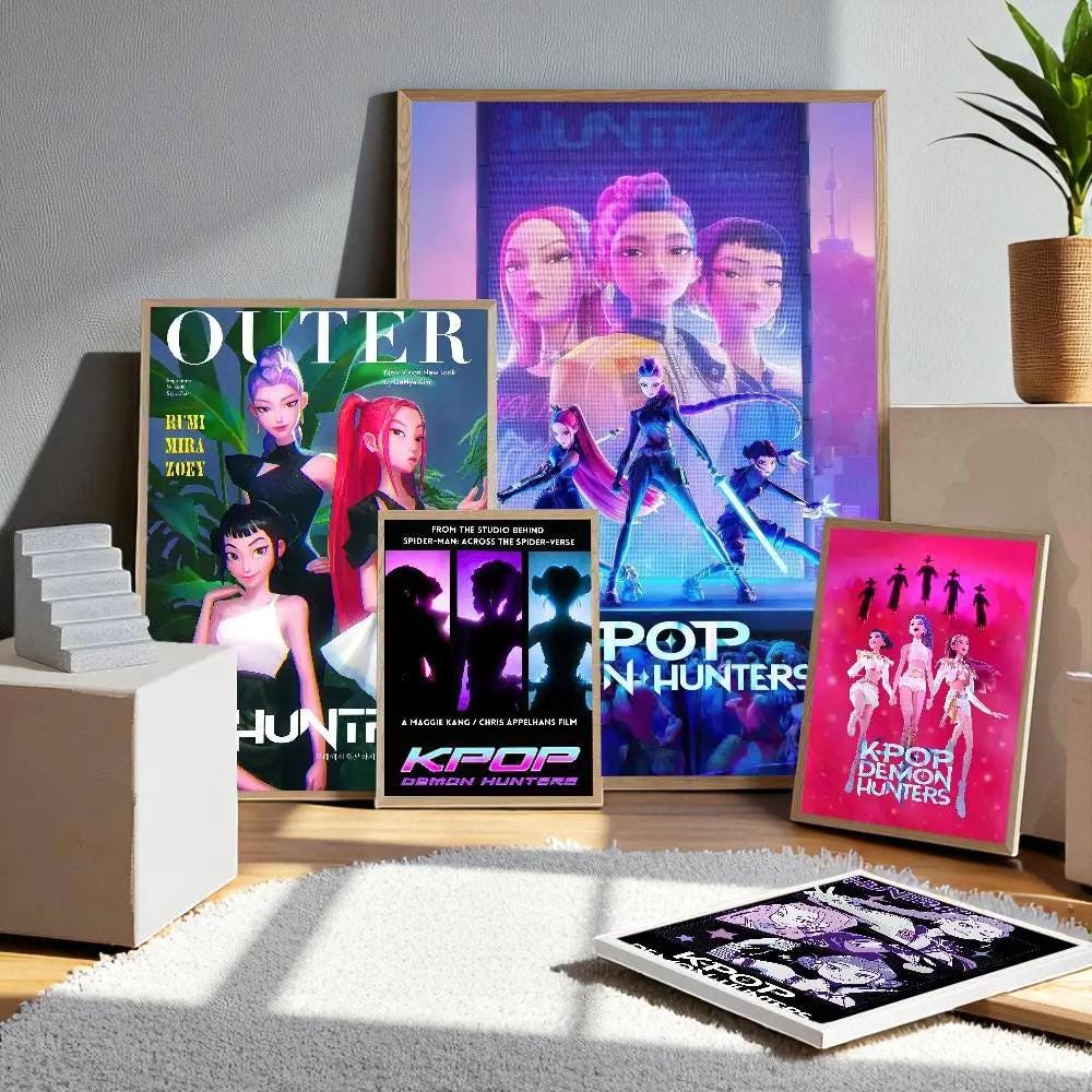 Kpop D-demon Hunters Vintage Posters Sticky Whitepaper Prints Posters Artwork Posters Wall Stickers