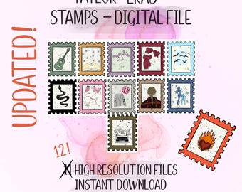 Taylor Eras Tour Stamp Clipart | PNG, JPG, PDF | Digital Download | Digital File | Instant Download | Sublimation | Music | Pop Star | Icon