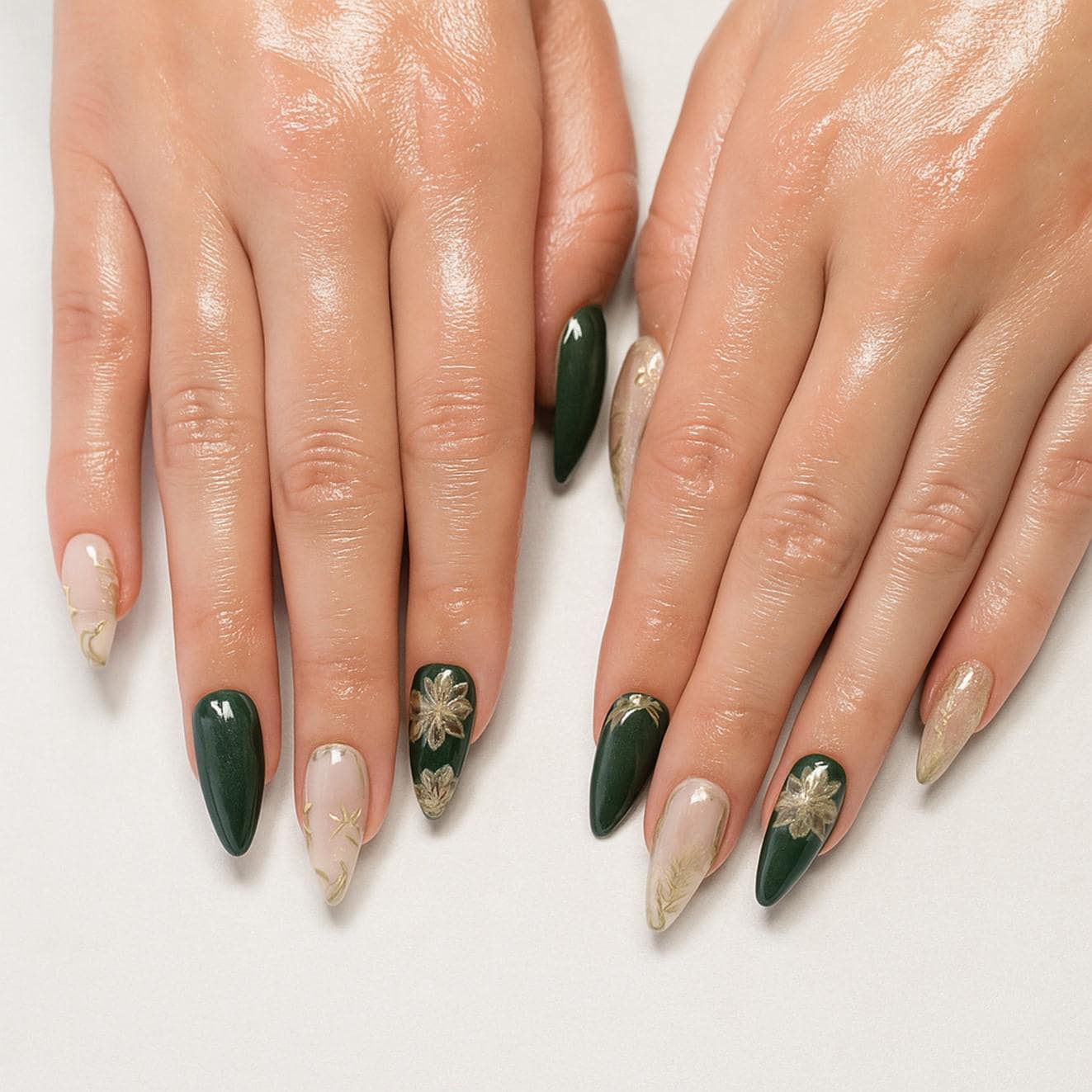 Olive Green Nails: Minimalist Elegance