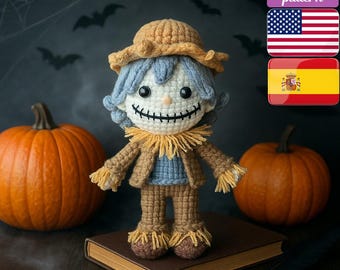 Halloween Scarecrow Doll Crochet Pattern | Amigurumi Fall Decoration | PDF Crochet Doll | Scarecrow Doll | Crochet Halloween Pattern