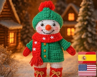 Christmas Snowman Amigurumi Crochet Pattern | Cute Winter Snowman PDF | Holiday Crochet Doll Pattern | Snowman Doll |Crochet Snowman Pattern