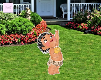 Baby Moana Cutout, Princess Birthday Party Decor (Digital File)