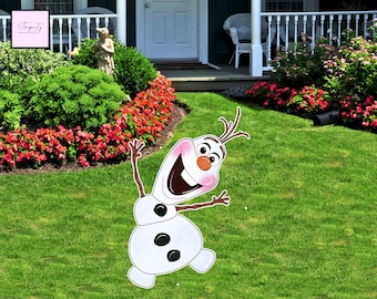 Figura recortable de Olaf, decoración para fiesta de cumpleaños de Frozen (descarga digital)