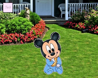 Recorte de cumpleaños de Mickey Mouse, decoración para fiestas (descarga digital)