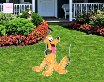 Pluto & Minnie Mouse Yard Cutout, Birthday Party Decor (Digital)