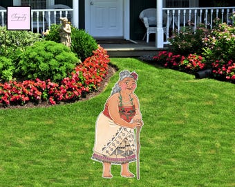Princess Moana Grandma Cutout, Birthday Party Decor (Digital Download)