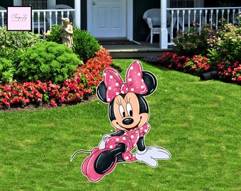 Recorte de Minnie Mouse rosa, decoración para fiestas, baby shower, cumpleaños (archivo digital)