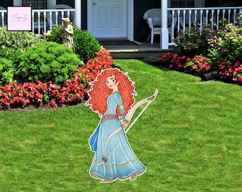 Brave Merida-uitsparing, decor verjaardagsfeestje (digitale uitsnede)
