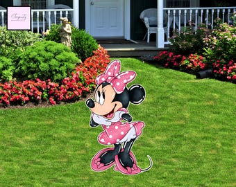 Pink Minnie Mouse Birthday Party Cutout, Baby Shower Decor (Digital Download)