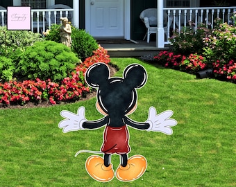 Figura recortada de Mickey Mouse, decoración para fiestas de cumpleaños (descarga digital)