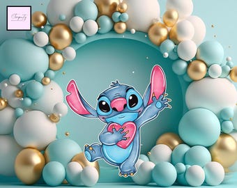 Stitch Birthday Cutout Props, Party Decor (Digital Download)