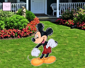 Figura de Mickey Mouse para fiestas, cumpleaños, baby shower (Recorte digital)