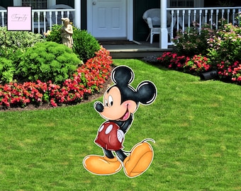 Figura recortada de Mickey Mouse, decoración de fiesta a tamaño real (archivo digital)
