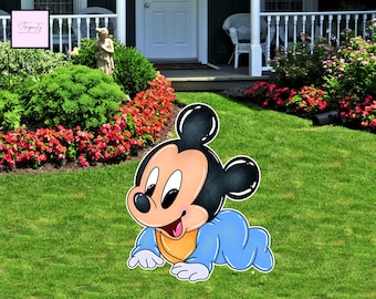 Recorte de Mickey Mouse para cumpleaños, decoración para baby shower (recorte digital)