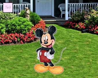 Recorte de Mickey Mouse, decoración para fiesta de cumpleaños (descarga digital)