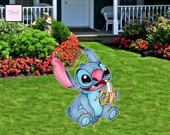 Stitch Birthday Cutout, Party Decor, Baby Shower Backdrop (Digital Download)