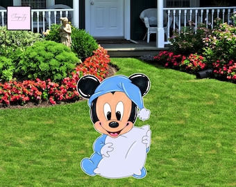 Recorte de Mickey Mouse para cumpleaños, decoración para fiestas en el jardín (archivo digital)