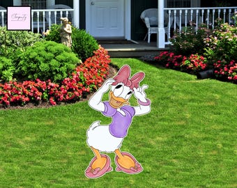 Daisy Duck Birthday Yard Cutout, Baby Shower Decor (Digital Download)