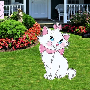 marie aristocats cutout, aristocats Birthday backdrop party cutouts standees cutout props, yard cutout, digital cutout, Baby shower decor