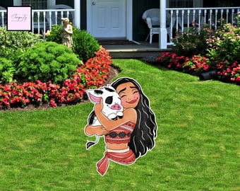 Adornos de cumpleaños de la princesa Moana, decoración para fiestas (descarga digital)