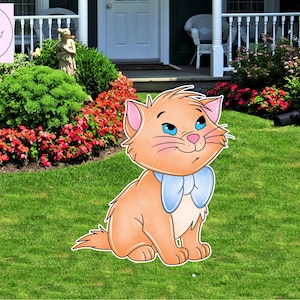 aristocats marie cutout, aristocats Birthday backdrop party cutouts standees cutout props, yard cutout, digital cutout, Baby shower decor