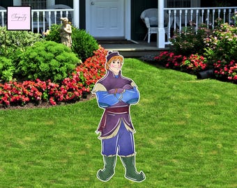 Cumpleaños de Frozen, Recorte de jardín de Kristoff, Decoración para fiesta (Descarga digital)