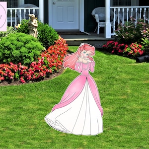 ariel princess cutout, cutouts standees, ariel cutout props, yard cutout, digital cutout, party cutout, birthday party Baby shower decor