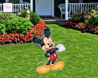 Adornos de Mickey Mouse recortados, decoración para fiestas de cumpleaños (recorte digital)