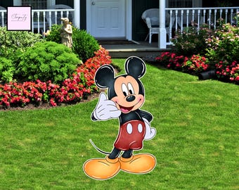 Recorte de Mickey Mouse para cumpleaños, fondo decorativo para fiestas (archivo digital)