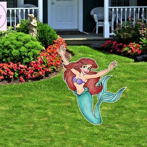 cutout little mermaid, ariel princess Birthday cutout props, cutouts standees, yard cutout, digital cutout, party cutout, Baby shower decor