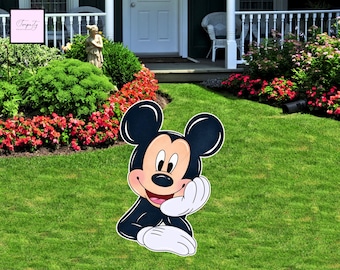 Recorte de Mickey Mouse para cumpleaños, fondo decorativo para fiestas (descarga digital)