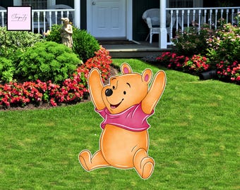 Figura recortada de Winnie the Pooh, decoración para fiestas (recorte digital)