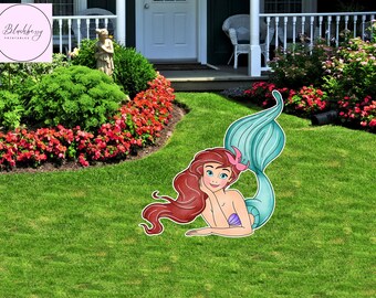 Ariel Princess Cutout, Little Mermaid Birthday, Party Decor (Digital Cutout)