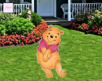 Recorte de cumpleaños de Winnie the Pooh, decoración para fiestas (recorte digital)