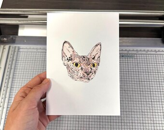 Custom Pet Portrait: Minimalist Style, Hand-Drawn Art Print