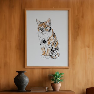 Multi-Color Custom Pet Portrait from Photo, Hand Illustrated Animal Art, Personalized Dog or Cat Drawing, Printable Pet Art, PetsbyNico