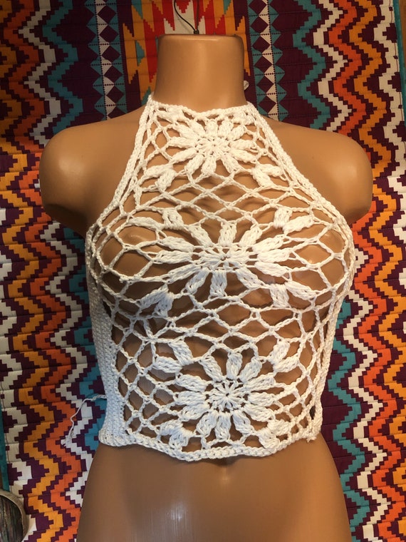 Lace crochet tube halter top corsets tutorial hnmade pattern