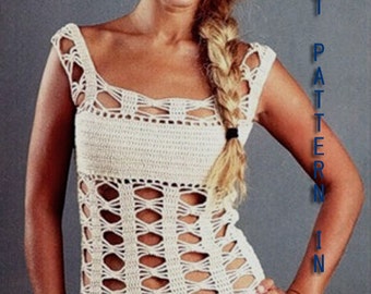 Crochet Pattern instruction for  Girls and Woman Tunic, Top,  Cover up Pattern INSTRUCTION only, PDF Files