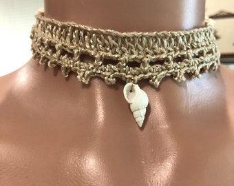 Crochet neck piece shucker necklace