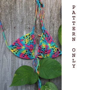 Crochet Pattern Tutorial BIKINI RAINBOW TOP only digital image 1