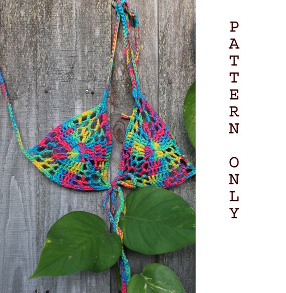 Crochet Tutorial Pattern Only for bikini top not actual top