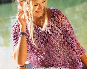 Vintage Crochet for  Girls and Woman New cool Poncho, Wrap Pattern INSTRUCTION only, PDF Files